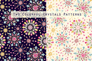 Colorful diamond crystals patterns