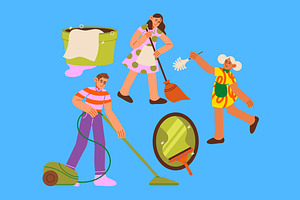 Cleaning Service Asset Illustration, an Object Illustration by graphicook