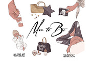 Mom to Be clipart motherhood newborn, a Person Illustration by Milatoo (Thumbnail 2 of 2)