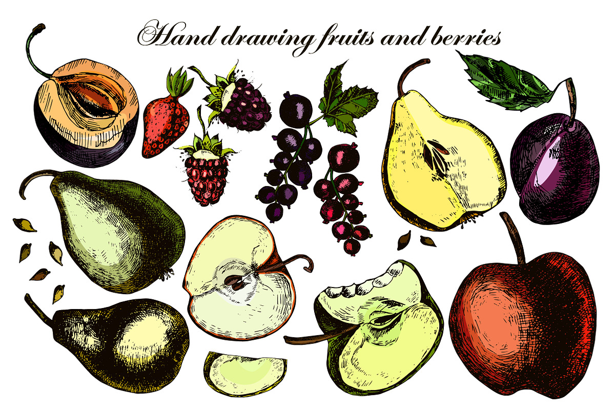 Beautiful fruits and berries preview 2