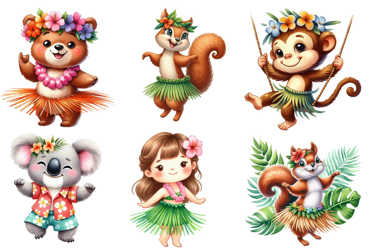 Cute Tropical Hula Dance Hawaiian, an Illustration by Designworld (Photo 2 of 6)
