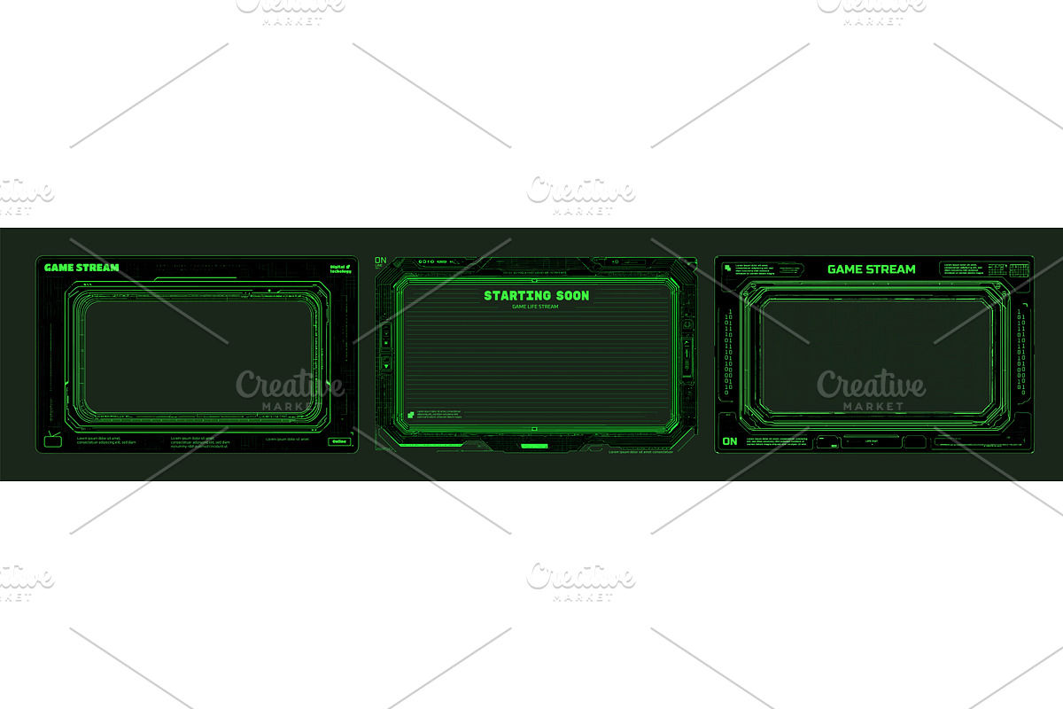 Green stream frames. Game streamer, a Technology Illustration by Stock-Smart-Start