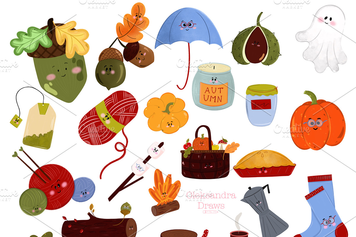 Big Fall Doodles Collection, a Decorative Illustration by Oleksandra Illustrates (Photo 2 of 29)