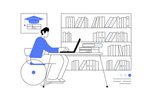 Working on thesis or dissertation, an Education Illustration by Visual Generation