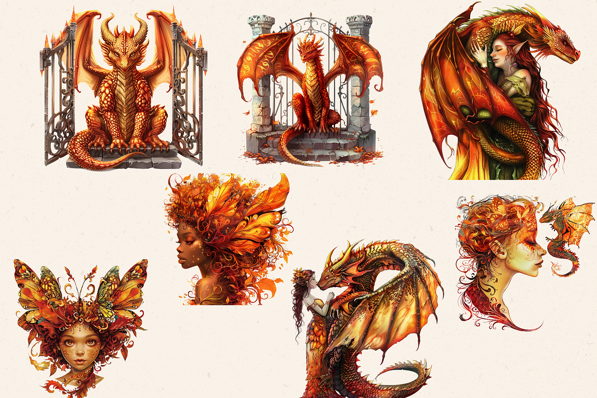 DRAGON FAIRY CLIPART PACK, a Person Illustration by Daring Digies (Photo 5 of 10)