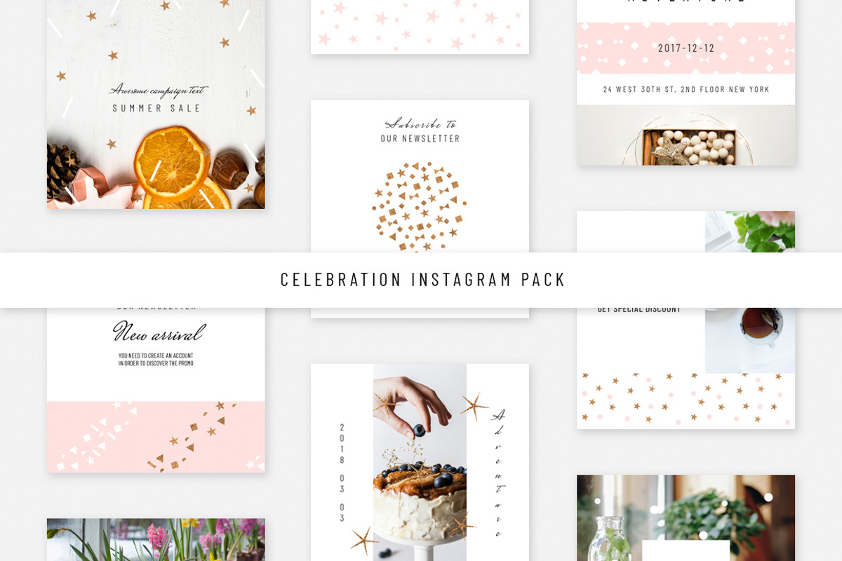 Celebration Instagram Pack, a Social Media Template by Swiss_cube (Photo 1 of 6)