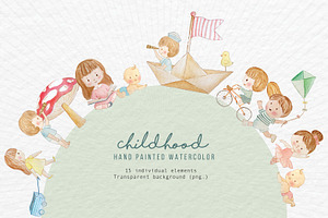 Childhood Watercolour Clipart