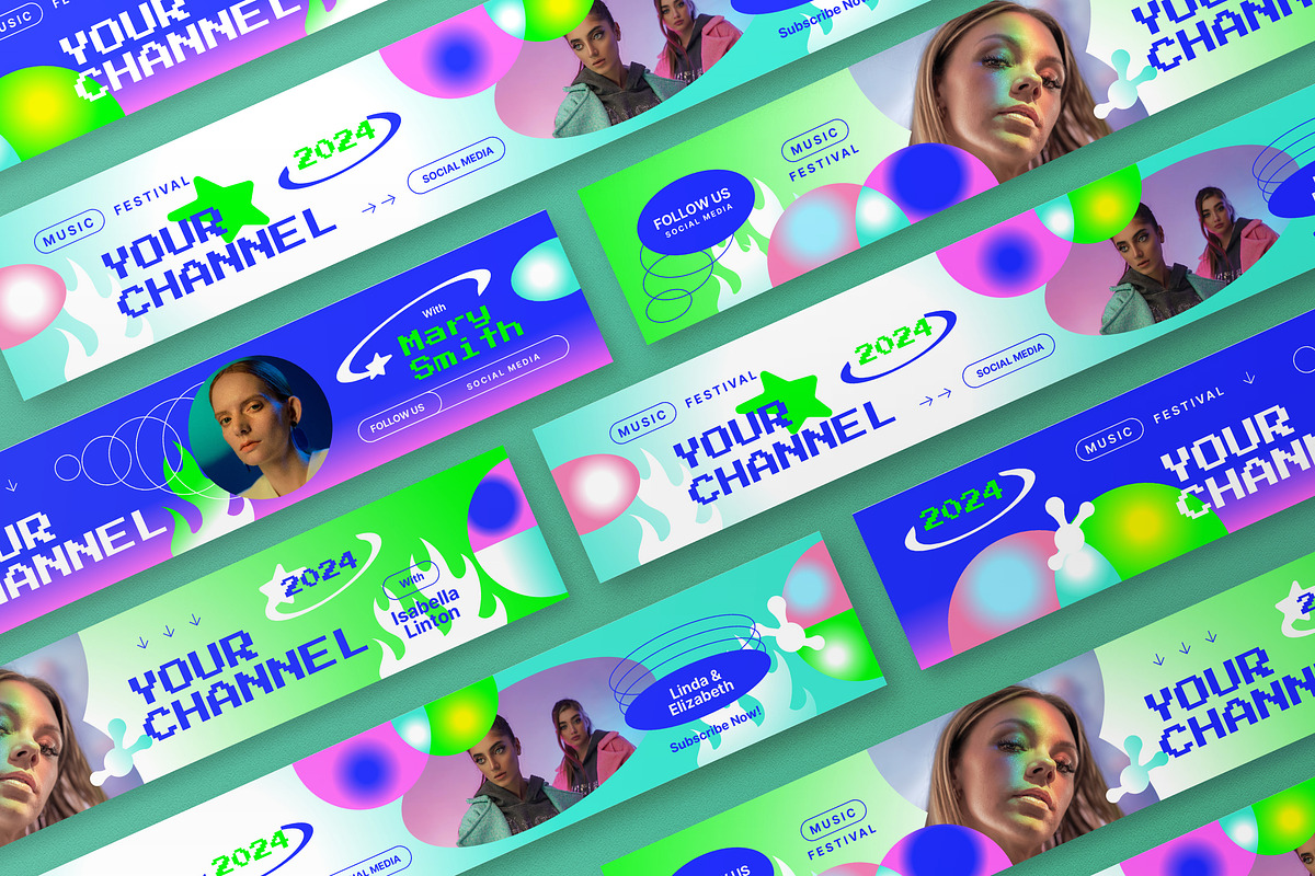Y2K Music Festival YouTube Cover, a Social Media Template by graphicook (Photo 3 of 3)