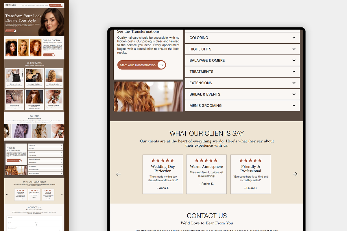 Hair Studio Wix Studio Website preview 8