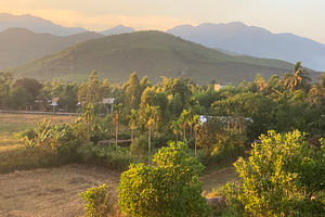 Sunset Landscape with Orange Tones, a Background Photo by 3D assets for your awesom