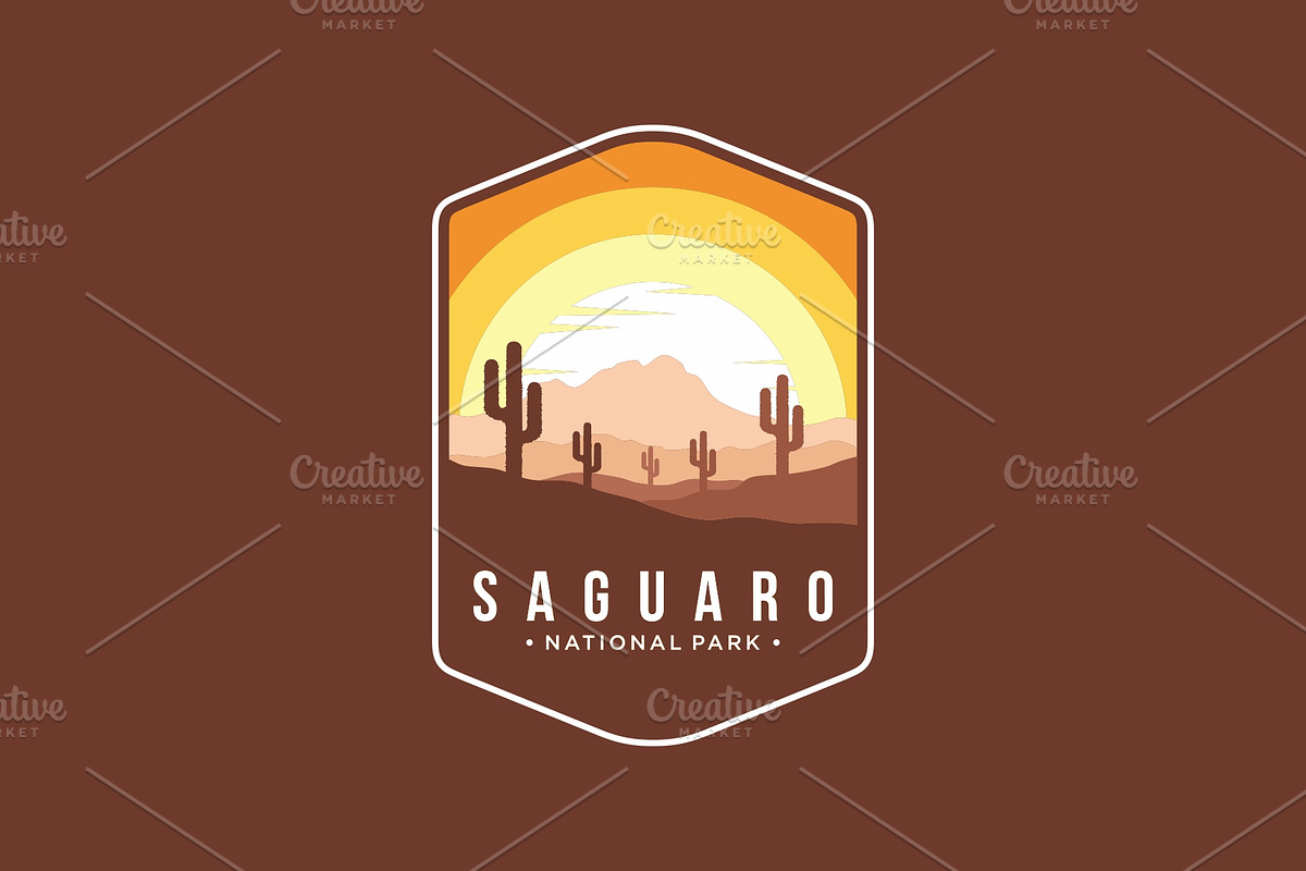 Saguaro National Park Emblem Logo, a Branding & Logo Template by swarnstudio