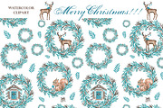 Christmas watercolor set. New Year., a Seasonal Illustration by SabinaWatercolorArt (Thumbnail 11 of 12)