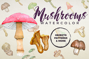 Watercolor mushrooms - Spore Den