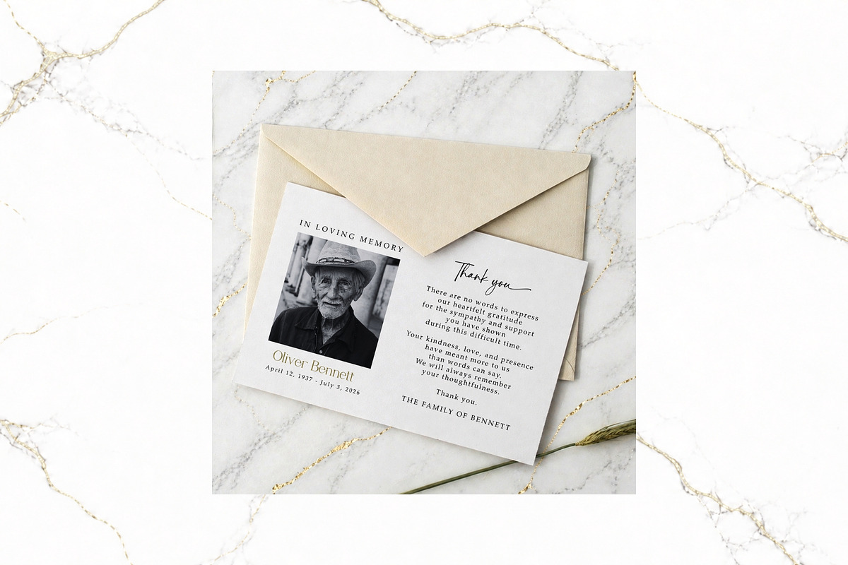 Funeral Thank You Card Canva FR001, a Card Template by TyphoonStudio (Photo 4 of 5)
