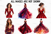 Burgundy Woman Watercolor Clipart, an Illustration by Craft Nest (Thumbnail 6 of 6)