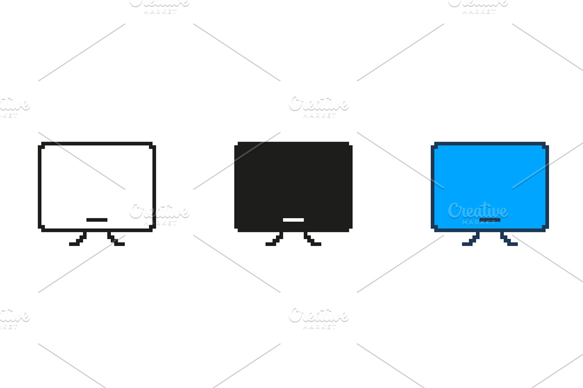 Desktop Monitor Icons In Pixel Art, an Object Illustration by Gentle Studio