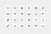 Weather Icon Set, an Outline Icon by VectStock (Thumbnail 1 of 2)