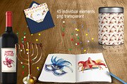 Happy Purim watercolor set, an Illustration by DollyPotterson (Thumbnail 2 of 7)