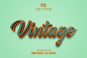 Vintage 3d Text Effect