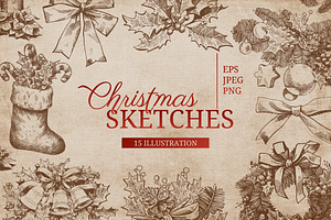 Christmas Sketch Illustrations