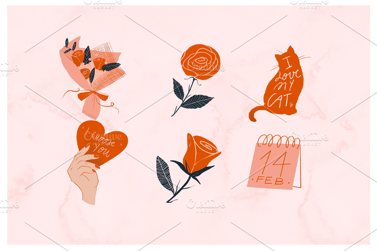 Valentine Graphics - Cute Clip Art, a Decorative Illustration by Marinastu (Photo 6 of 9)