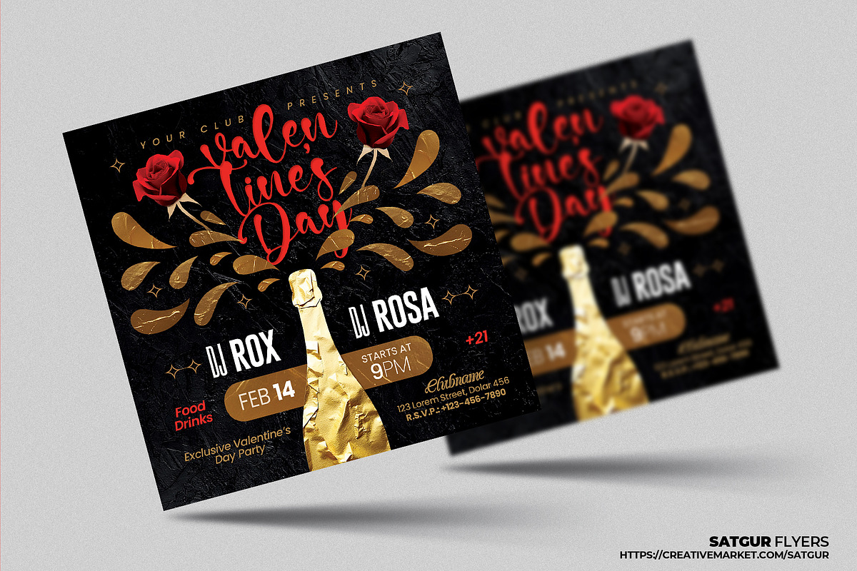 Valentines Day Party Flyer Template, a Flyer Template by Satgur Graphic Design (Photo 3 of 6)