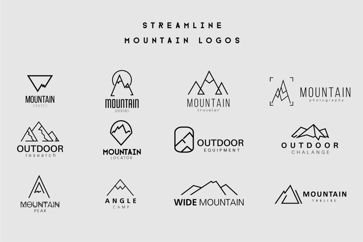 Streamline Mountain Logos, a Branding & Logo Template by LovePowerDesigns (Photo 1 of 5)