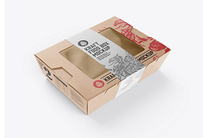 Flat Food Box With Sleeve Mockup