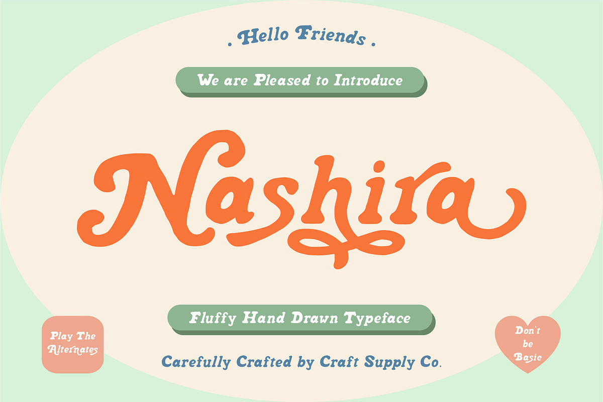 Nashira - Fluffy Hand Drawn Typeface, a Font by Craft Supply Co. (Photo 1 of 9)