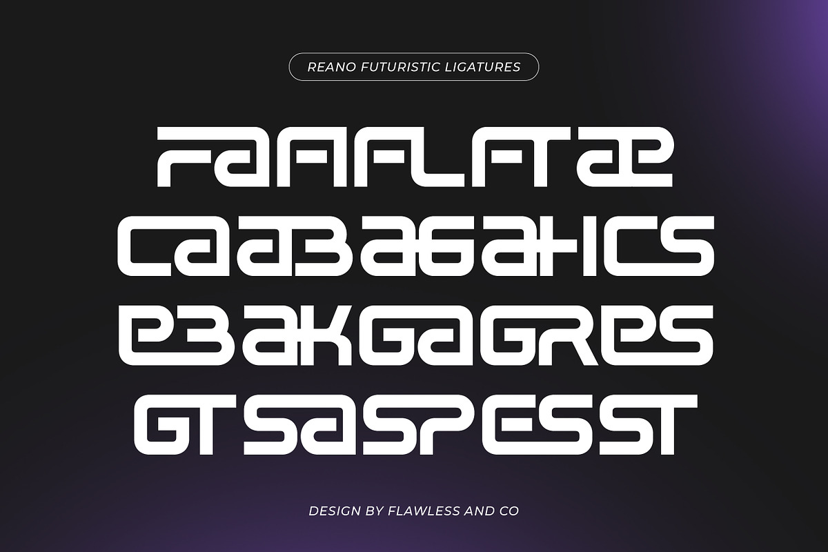 Reano - Futuristic Display Font, a Sans Serif Font by Flawless And Co (Photo 9 of 10)
