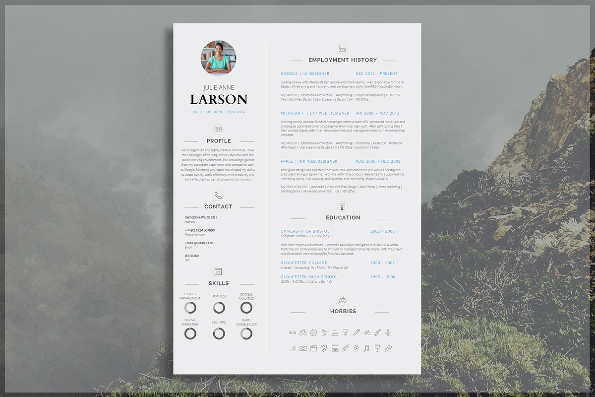 Creative Resume Template, a Resume Template by introDuice - CV / Resumes (Photo 1 of 6)