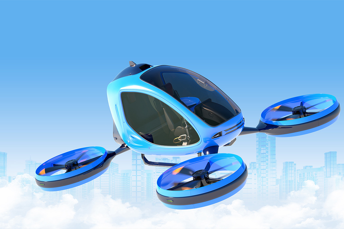 Electric Passenger Drone, a Technology Illustration by iLexx (Photo 4 of 7)