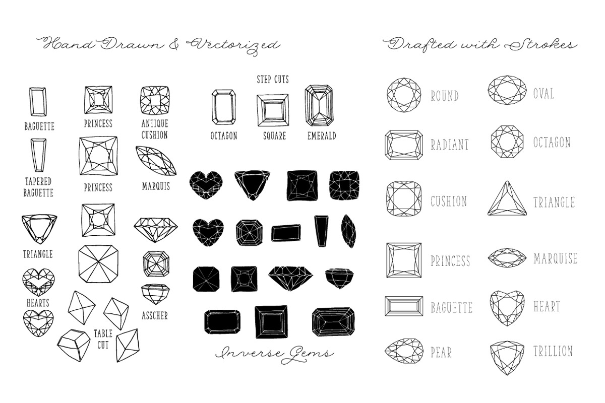 Gems- Hand-drawn & Precise Drafted, an Illustration by becky nimoy (Photo 2 of 4)