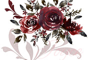 Burgundy Florals, Wreaths, an Illustration by Feather Grace Designs (Thumbnail 3 of 13)