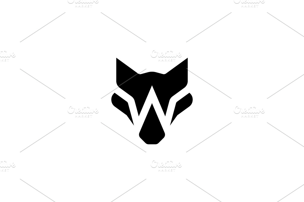 Modern W Wolf Head Logo Template, a Branding & Logo Template by MenkType Studio (Photo 1 of 2)