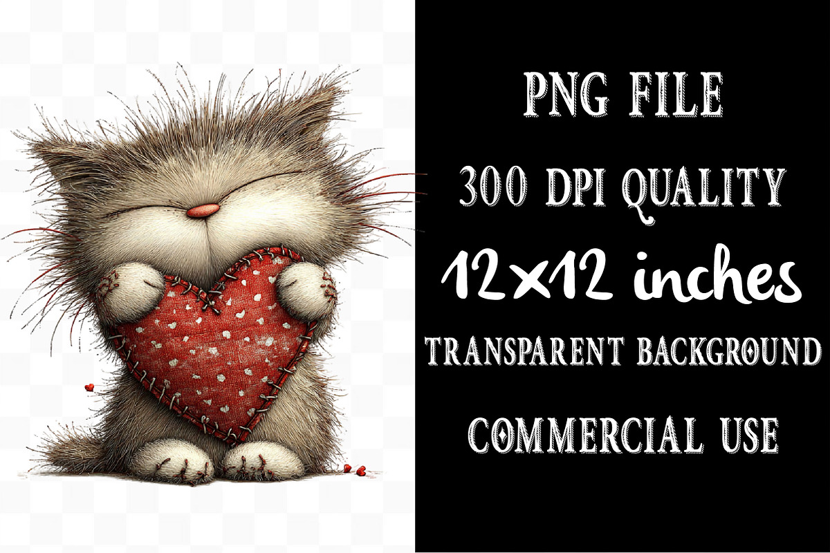 Quirky Valentines Cats Clipart, an Illustration by Designking (Photo 4 of 5)