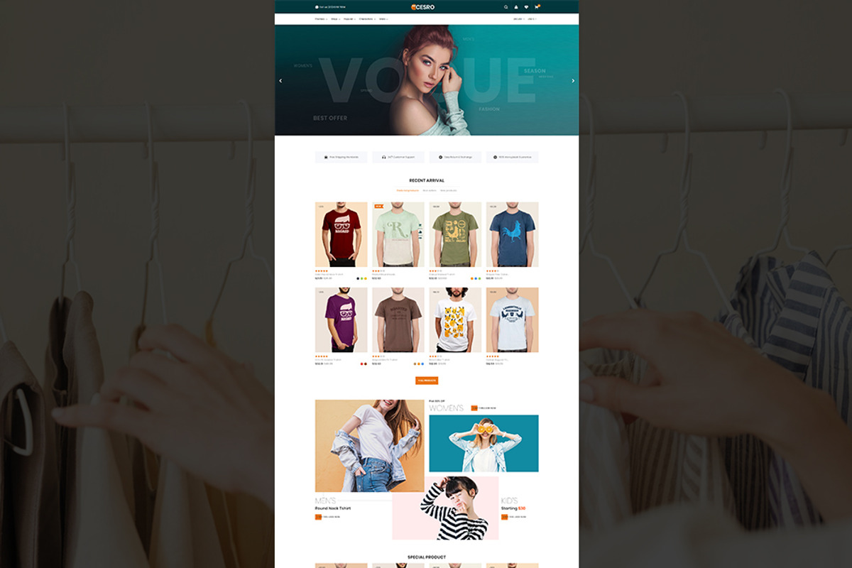 Cesro - PrestaShop T-shirt Shop, a Bootstrap Template by Pichforest Studio (Photo 2 of 10)
