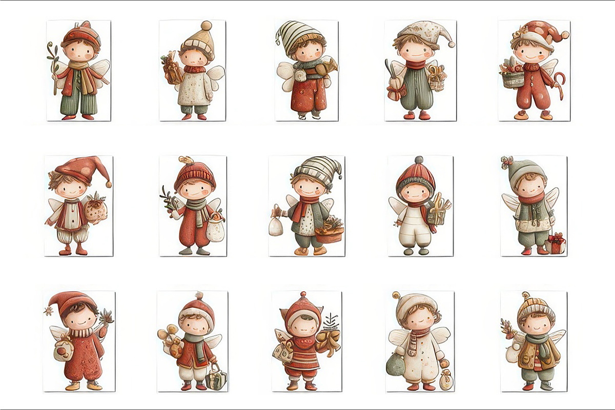 Whimsical Christmas Red Fairy Boy, a Seasonal Illustration by V Design Creator (Photo 3 of 8)