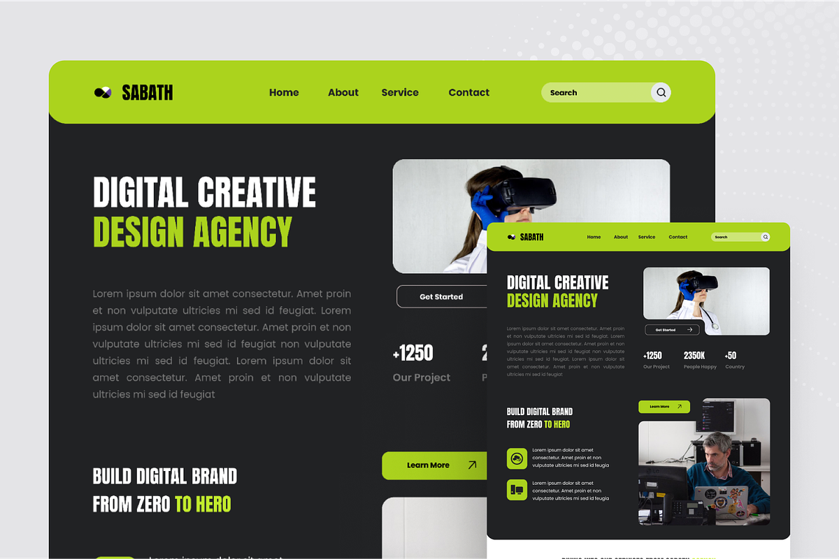 Creative Agency Landing Page, a Landing Page Template by SquidPixey (Photo 2 of 5)