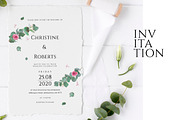 Eucalyptus Wedding Invitation Suite, an Invitation Template by Azka Creative (Thumbnail 1 of 8)