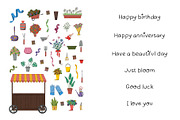 Flower shop decor. Florist set, a Decorative Illustration by SaintPic illustrations (Thumbnail 3 of 5)