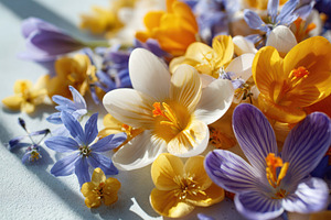 Spring crocus bouquet close-up, a Nature Photo by AlyaAnd