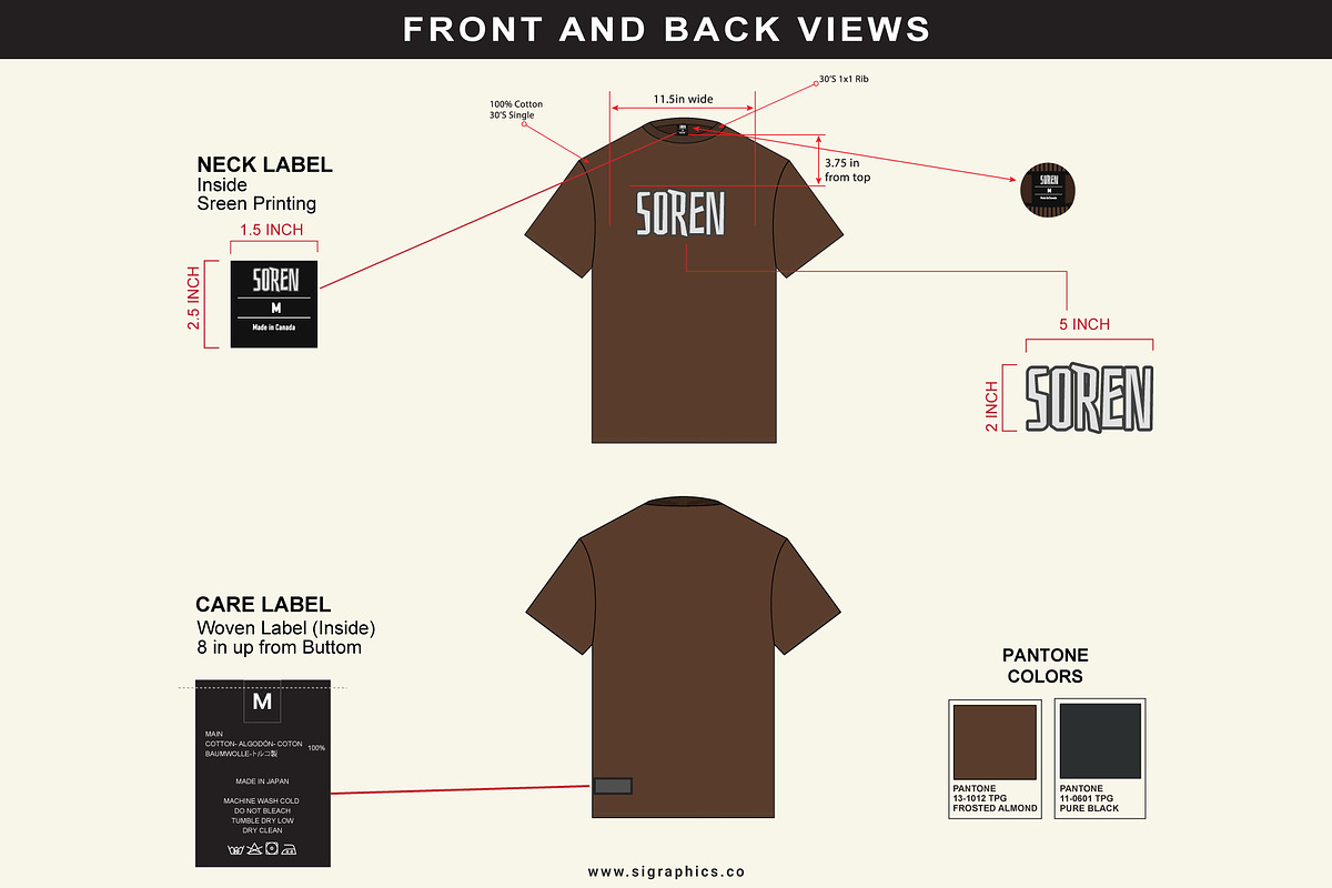 T-shirt Tech Pack Template, a Graphic by S.i. Graphics (Photo 3 of 4)
