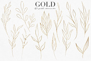 Gold leaves, splatters & strokers, an Illustration by LuiDesignStudio (Thumbnail 3 of 6)