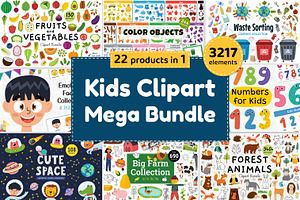 Kids Clipart Mega Bundle, an Education Illustration by Gulnara Sabirova