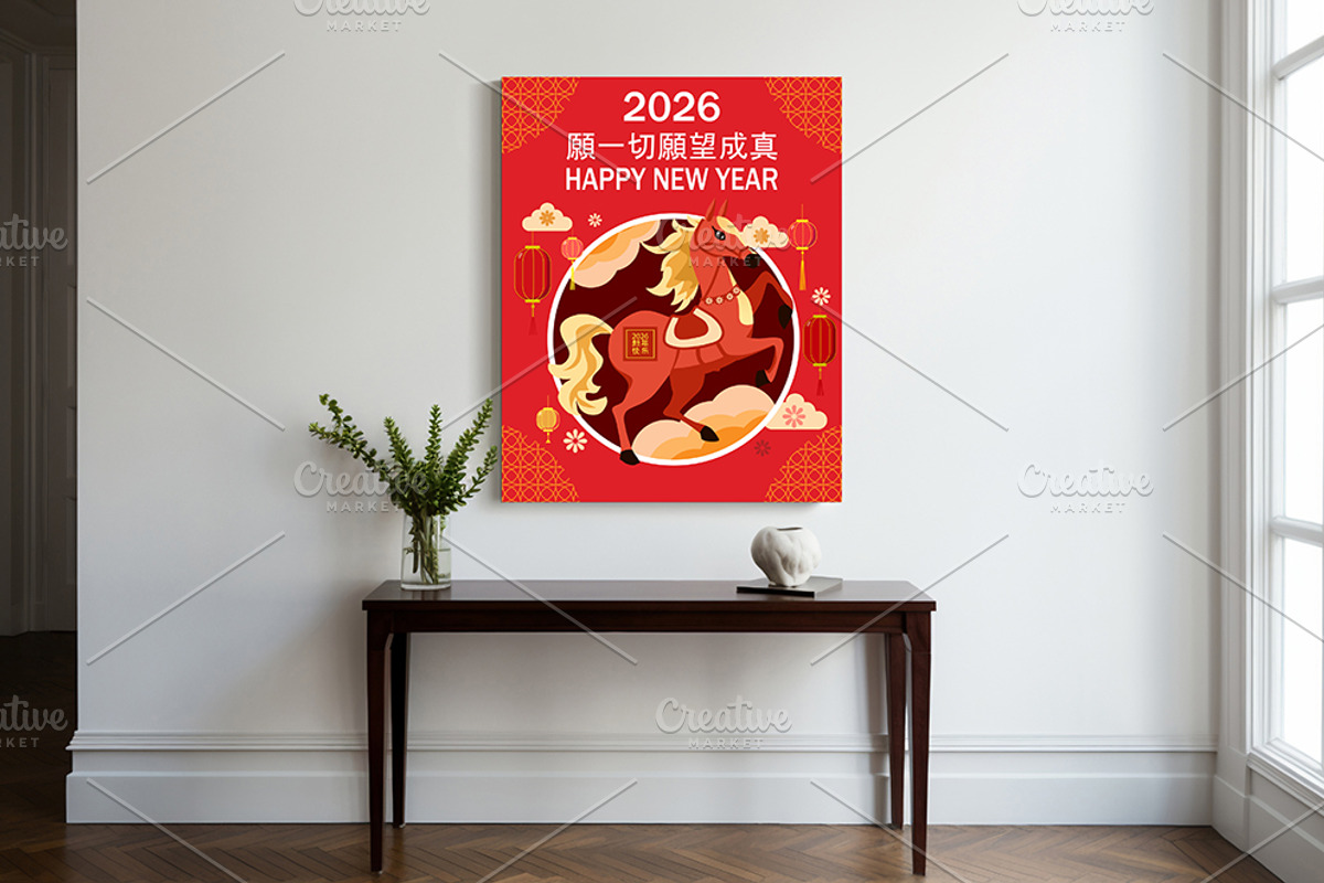 Poster festive Lunar Chinese New, an Illustration by Vector_Up (Photo 2 of 6)