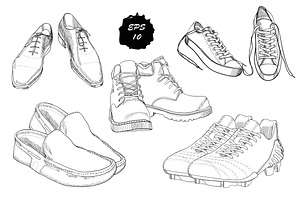 Set Footwear With Brushes For Print