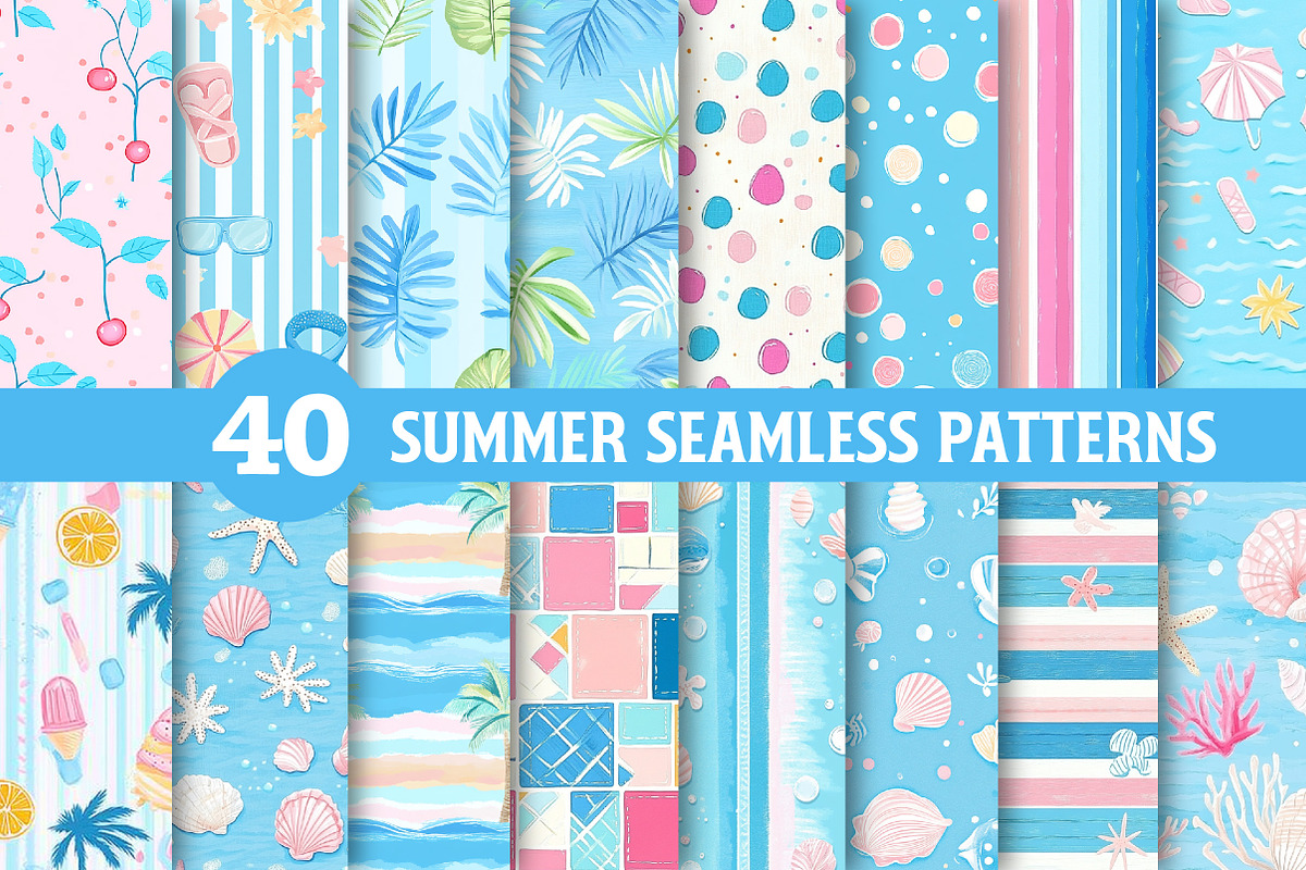 Summer Seamless Patterns, an Illustration by Dream Creation (Photo 1 of 8)