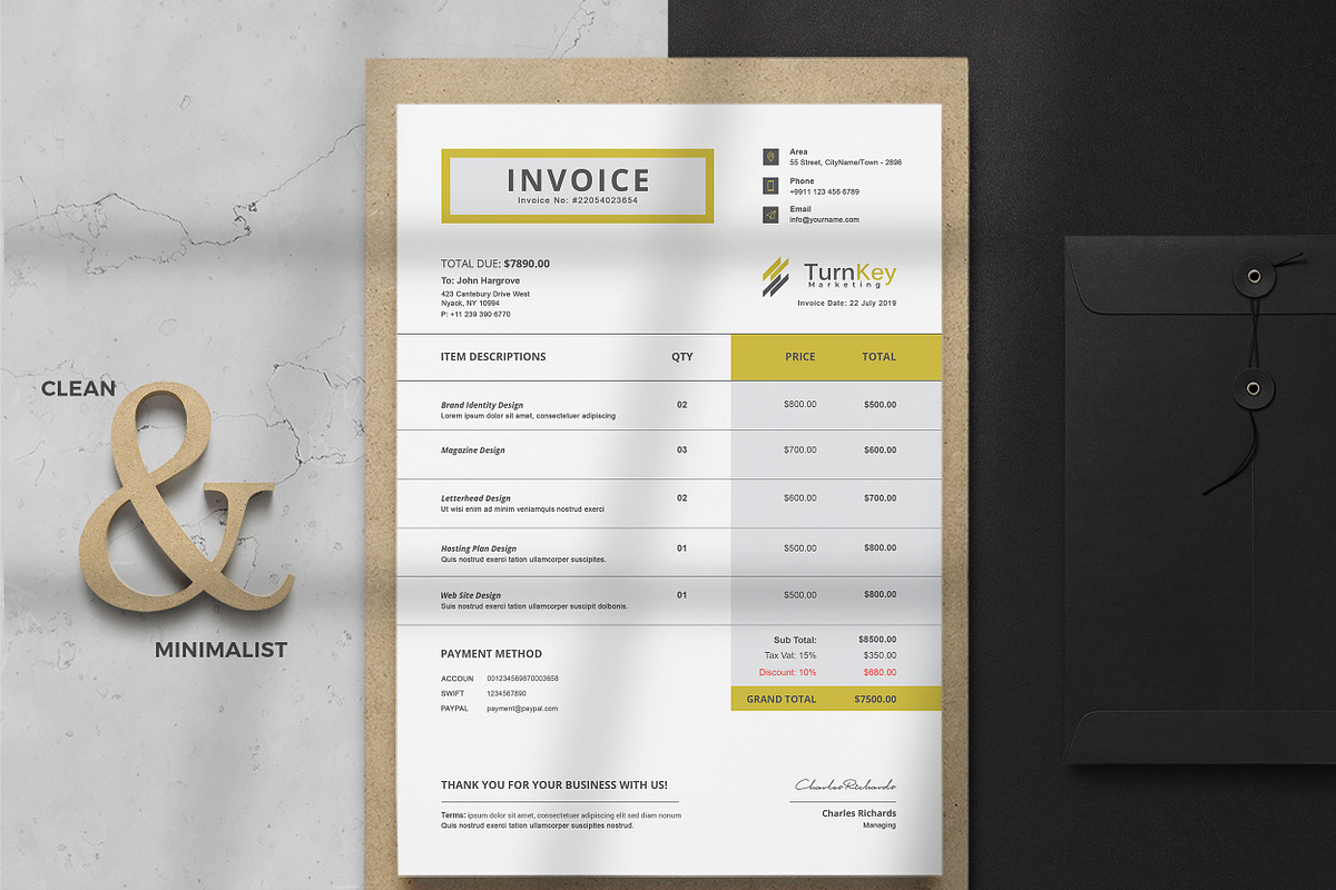 Invoice, a Stationery Template by TelaTemplates (Photo 8 of 9)