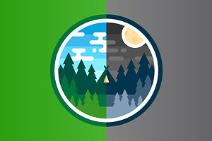 Woods Camp Badges - Day & Night